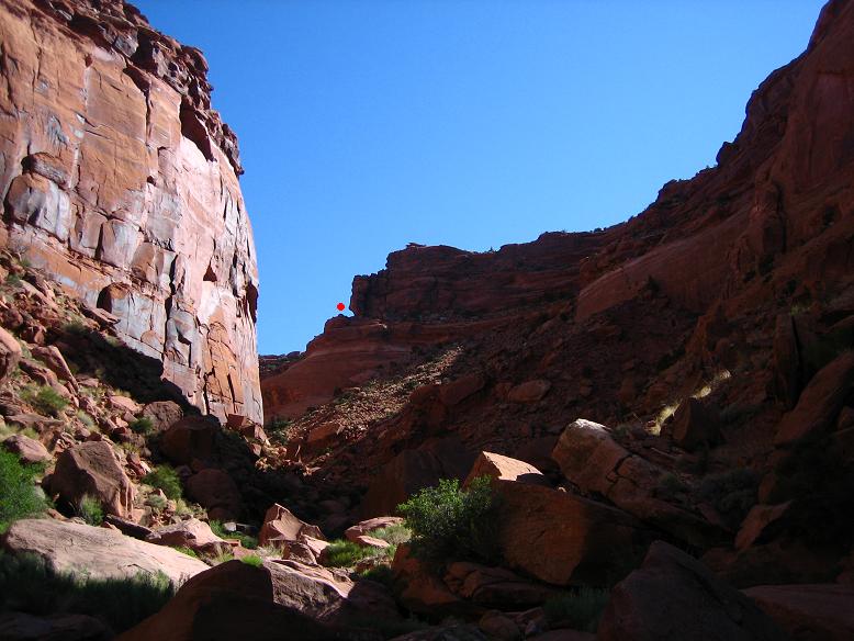 Looking back up towards the 'nose' from the bottom